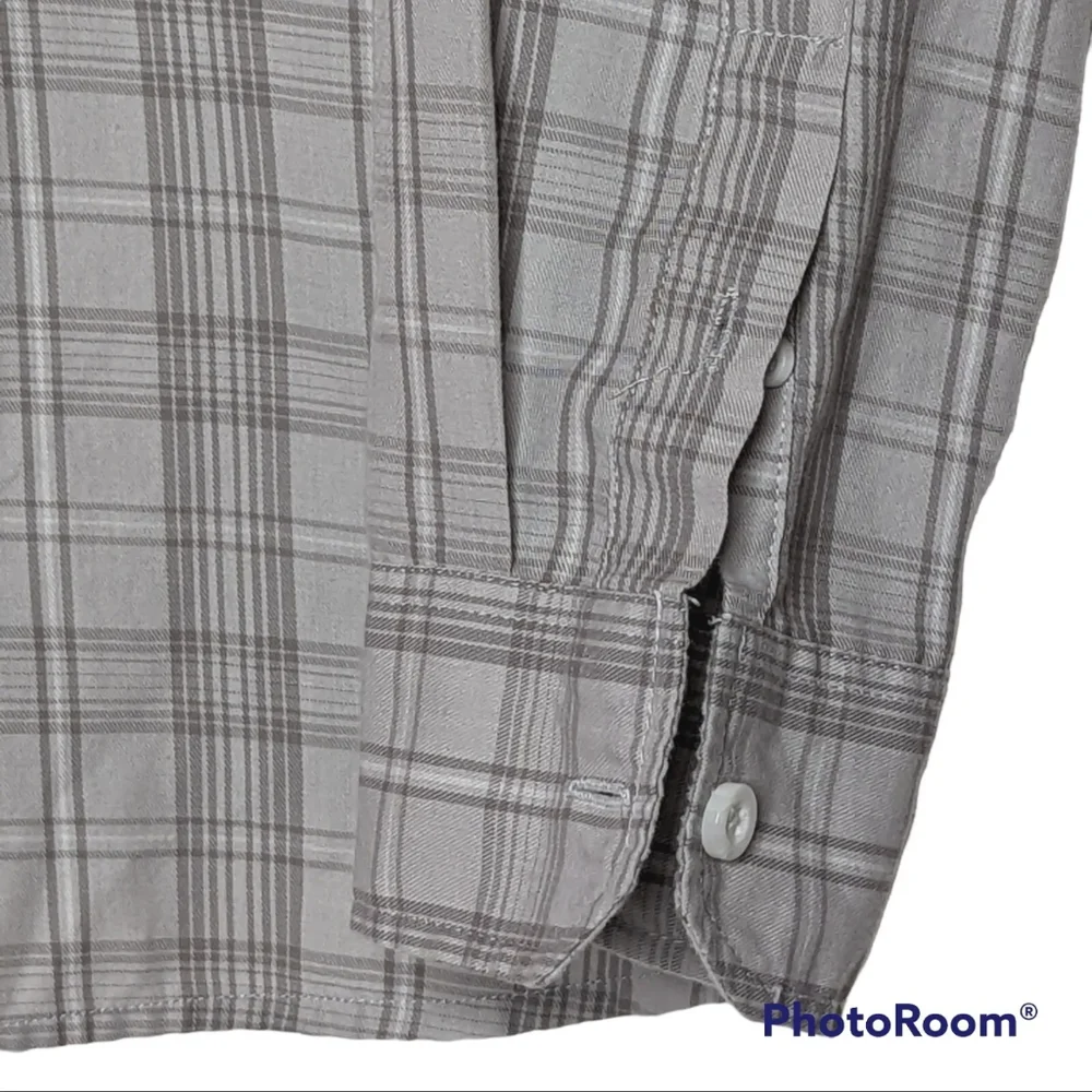 Oakley Shirt Mens Sz L Gray Button Up Long Sleeve Chest Pocket Dress Shirt - Picture 7 of 11